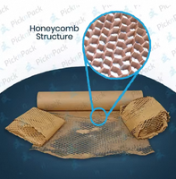 Anneaux de protection en papier kraft double nid d'abeille, double face, écologiques, recyclables, enduits de PVC, 15 pouces x 100 mètres