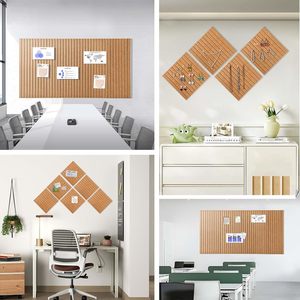 Panel Acústico ROOAOO Color Naranja Quemado de 1700 g/m² con Rayas Verticales Grandes, Panel Acústico de Pared con Pin para Diseño de Oficina - Product Image 4