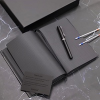 Coffret cadeau d'entreprise avec logo personnalisé de haute qualité au format A5 cahier de notes professionnel avec stylo et fil à coudre en PU avec reliure parfaite