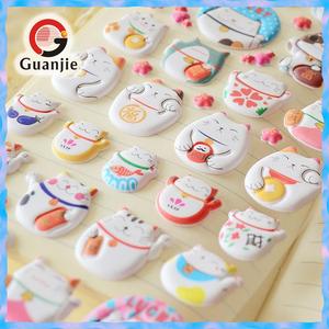 귀엽고 예쁜 <span class=keywords><strong>3D</strong></span> PVC 퍼피 스티커 도매, 어린이용 동물 공룡 과일 디자인, 친환경 방수 스크랩북용 - Product Image 2