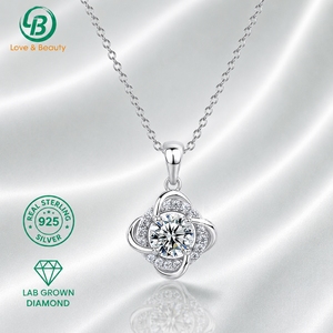 Collier pendentif en argent sterling S925 avec diamant de laboratoire taille brillant rond de 1 carat, motif <span class=keywords><strong>moulin</strong></span> à <span class=keywords><strong>vent</strong></span>, pour femme, bijoux en gros - Product Image 1