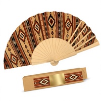 Éventail en bois de Paulownia imprimé sur mesure avec ouverture fluide - Souvenir du patrimoine du Moyen-Orient pour promotion d'entreprise