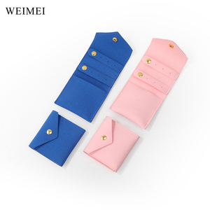 WEIMEI Professional Custom Jewelry Roll <b>Bag</b> High Class Purple Ear <b>Stud</b> Pendant Necklace Jewelry Box Envelope <b>Bag</b> - Product Image 3