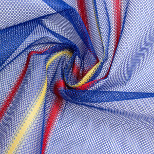 Venta directa de fábrica de tela de malla de poliéster 100% con rayas para cortinas y cercas de puertas - Product Image 1
