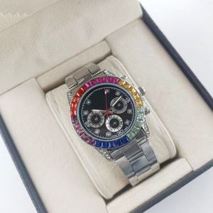 <span class=keywords><strong>Montre</strong></span> à quartz pour homme avec bracelet en <span class=keywords><strong>acier</strong></span> inoxydable et cadran à aiguilles, motif arc-en-ciel, vente en gros transfrontalière - Product Image 2