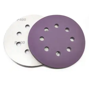 TAIYAN Hote vente papier abrasif 5 ''125mm 8 trous violet céramique papier abrasif disques abrasifs