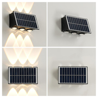 Projecteur mural LED solaire RGB à changement de couleur, étanche IP65, pour extérieur, jardin, cour, façade de bâtiment