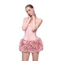 Hot-<strong>Selling</strong> Pink Satin Two-Piece Skirt Set for <strong>Amazon</strong> Aliexpress European American Floral Mini Skirt Sexy Tube <strong>Top</strong> Short for