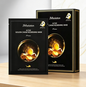 Masque visage en coton à la vitamine C et au caviar doré actif JMsolution, pack familial jumbo, tous types de peaux, soins de la peau coréens OEM OBM ODM - Product Image 1