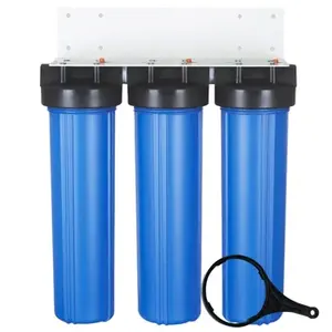 Üç büyük mavi konut su filtrasyon sistemi Waterdrop 3 aşamalı bütün ev su filtreleme sistemi