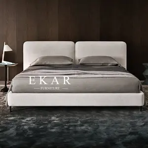 Modern Desain Italia Kain Kepala Tempat Tidur Queen King Berlapis Kain Tempat Tidur