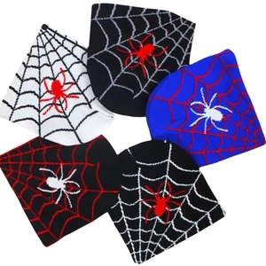 All'ingrosso Unisex popolare inverno cappello Jacquard berretto freddo personalizzato con disegno ragno basso MOQ colorato Unfold <span class=keywords><strong>Web</strong></span> berretti - Product Image 2