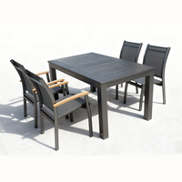 Mobilier d'extérieur de luxe Table de jardin en aluminium Table de salle à manger Ensemble de chaises Table à rallonge avec siège pour 12 personnes