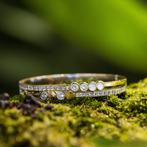 กำไลข้อมือคริสตัล สแตนเลสสตีล 316L ชุบทอง PVD ประดับเพชร สำหรับผู้หญิง - Product Image 3