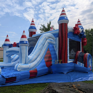 Castello Gonfiabile per Bambini con Scivolo a Tema Stelle, Casa Rimbalzante Commerciale per Feste all'Aperto - Product Image 4
