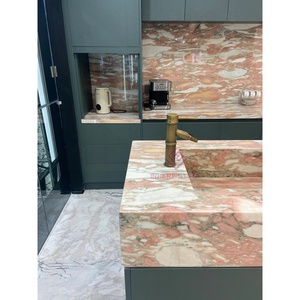 Norveç gül mermer levha cilalı 20mm saydam pembe gül mermer gri damarlanma ile tezgah duvar Vanity yer karosu için - Product Image 4