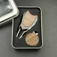 Outil de réparation de divots de golf le plus vendu en gros avec marqueur magnétique puissant en noyer, logo personnalisé, accessoires de golf directement de l'usine