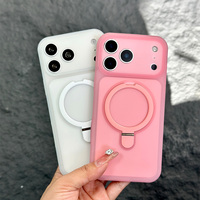 JOYPORODO S106 Coque de téléphone en silicone avec support magnétique pour iPhone 15 16 17 18 Pro Max