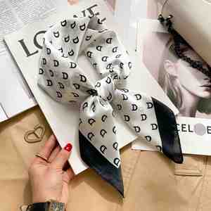 Nouveau foulard carré en soie artificielle de 70 cm, foulard pour femmes, accessoire polyvalent, ruban rouge pour cheveux, bandeau pour cheveux - Product Image 2