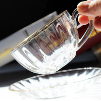 Tasse à café en verre borosilicate transparent, résistante aux hautes températures, écologique, moderne et luxueuse, en forme de citrouille, avec poignée et logo personnalisé