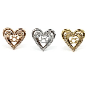 Collier Pendentif Charme en Or Jaune Massif 18 carats avec Diamant Véritable Semi-Monté, Conception Personnalisée, Qualité Supérieure, Fabrication Chinoise pour Femme - Product Image 4