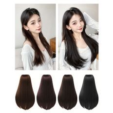 8-Inch Straight Long U-Shaped Weft Clip-in Hair Piece Single Drawn Ends Grade 10A Featuring Semi-High Quality Vietnamese Indian - Product Image 1