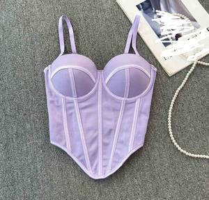 Corsé ajustado de malla retro básico de moda para mujer, venta al por mayor de fábrica, <span class=keywords><strong>top</strong></span> tipo corsé ajustado de verano - Product Image 2