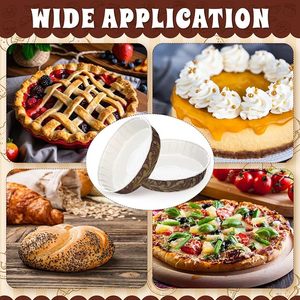 Moldes <span class=keywords><strong>de</strong></span> Papel para Hornear Pasteles, Moldes Redondos Desechables Retro para Tartas, Moldes <span class=keywords><strong>de</strong></span> Papel Resistentes al Calor para Hornear Pasteles, Muffins, Tartas y Quiches - Product Image 3