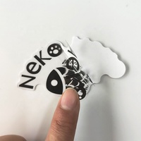 Autocollants promotionnels personnalisés pour vitres, en vinyle transparent, imprimés UV CMJN, avec pelliculage brillant, pour logos de marque