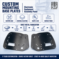 Base de Montaje de Aluminio Personalizada, Anodizada y Cepillada, Panel de Ensamblaje de Equipos para Instrumentos Electrónicos