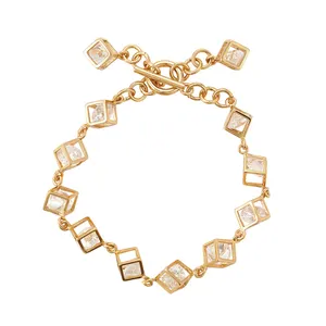 72055 Xuping most popular 18k gold plated bracelet with artificial bridal gemstone