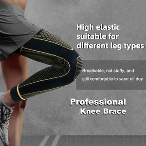 1 paire de manchons de compression longs pour jambes complètes, genouillère en cuivre, protection du genou pour homme et femme, basketball, tennis, course à pied - Product Image 5