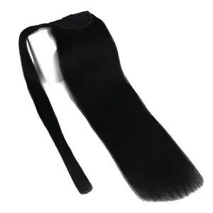 K.SWIGS Factory Wholesale Unprocessed Natural Clip Ponytail Hair Extension Seamless Remy Human Hair Durable Magic Tie Straight