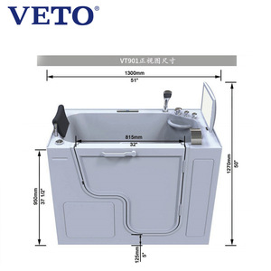 Bañera acrílica artificial, bañera independiente multifuncional para el hogar, bañera cuadrada inteligente para lavado y masaje. - Product Image 4