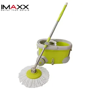 IMAXX Fashionable 360 Spin Magic Mop with Wheel Durable Save Labour Household Cleaning Tool Telescopic Handle Easy Drag Rotate