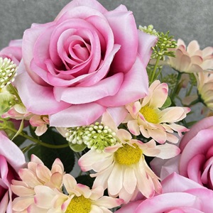 Meiyu Craft Flower Factory Bouquet de roses artificielles 9 têtes en soie réalistes pour mariage et décoration intérieure - Product Image 5