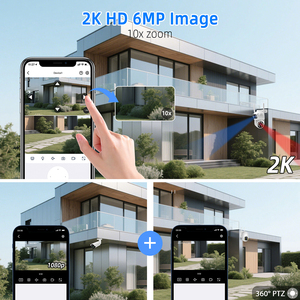 3MP ống kính kép DOME PTZ Camera WIFI IP CCTV Mạng an ninh 360 theo dõi nhà ngoài trời không dây được xây dựng trong mic - Product Image 5