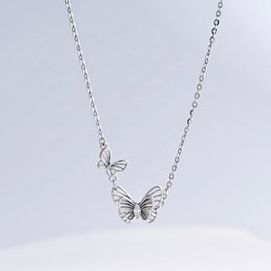 Colliers papillons en argent 925 plaqué or, prix d'usine, bijoux fins, élégants, avec pendentif animal en zircon, pour filles. - Product Image 4
