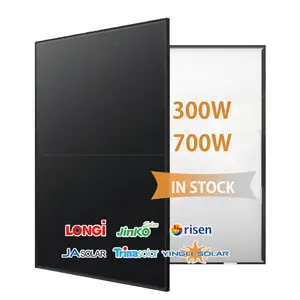 Células De Painel Preto Completo Em Estoque 300W 400W para Sistema De Energia Solar Longi JA Trina Yingli 550W 700W Mono Bifacia Painéis Solares