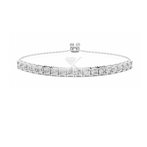 Bracelet Bolo Rond Ajustable avec Diamants de Laboratoire en Or Jaune, Demi-Bracelet Tennis Minimaliste pour Mariage - Product Image 3