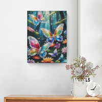 Chenistory Peinture Diamant Papillon, Tableau Mural, Peinture Diamant pour Adultes, Motif Animal, Diamants Ronds Complets, Décoration Murale Moderne