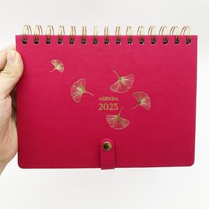 Agenda de cuero Pu rojo personalizable 2026 planificador diario espiral A5 cuaderno de tapa dura - Product Image 3