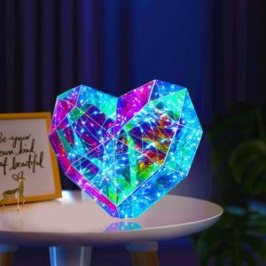 LED colorato cuore di fantasia appeso albero luci IP65 di plastica per matrimonio all'aperto lampadario decorazione centri commerciali natale - Product Image 5