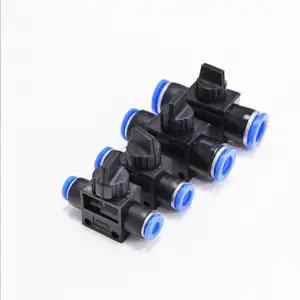 HVFF Series Plastic Hand Valve Connectors 8mm Pneumatic Control Valves Pneumatic Tube Fitting