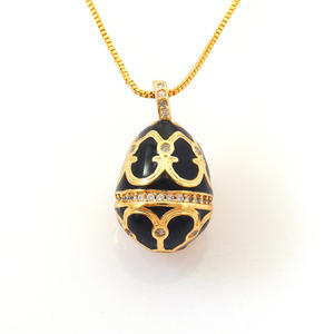 מכירות חמות 2024 18 קארט מצופה זהב שרשרת ביצה אמייל - Product Image 3