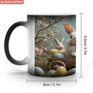 Festival Theme Custom Magic Mug Frosted Black 11oz <b>Ceramic</b> Heat Sensitive <b>Cup</b> - Product Image 1