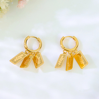 Anting Kuningan Tren Kepribadian Khusus Koin Arab Perhiasan Emas Lapis Emas 18k untuk Wanita