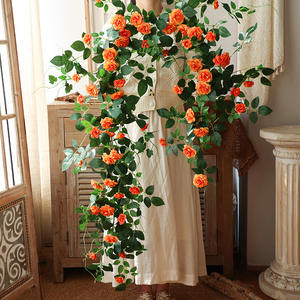 Decorazione Murale con Rose Rampicanti, <span class=keywords><strong>Fiori</strong></span> per Tubi dell'Aria Condizionata, Cascata di <span class=keywords><strong>Fiori</strong></span> per Abbellimento Pareti - Product Image 4