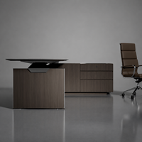 Bureau de direction moderne en L en bois personnalisable avec armoire latérale en MDF, conception modulaire pour optimiser l'espace de travail