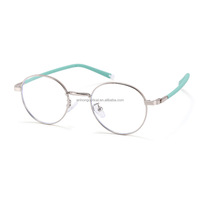 Lunettes de vue pour enfants en alliage, monture ronde en métal, anti-lumière bleue, durables, légères, à monture complète, verres transparents, motif uni, vente en gros